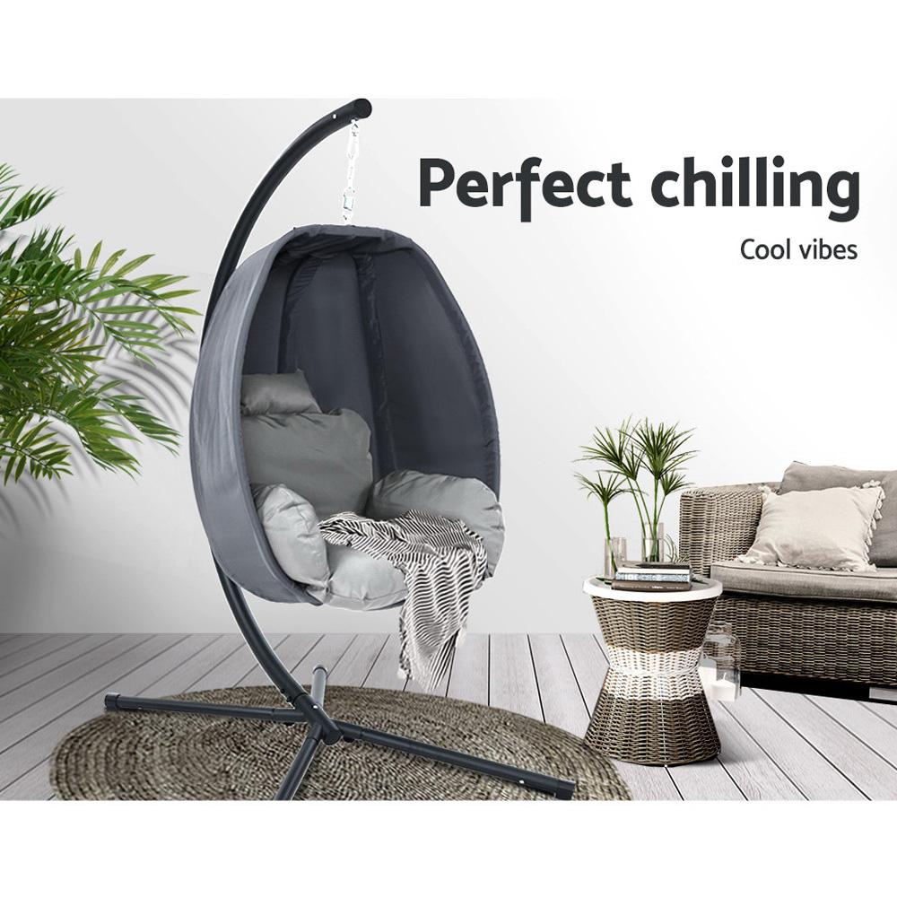 Gardeon Outdoor Egg Swing Chair Patio Furniture Pod Stand Canopy