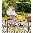 Gardeon Outdoor Egg Swing Chair Wicker Rattan Furniture Pod Stand