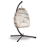 Gardeon Outdoor Furniture Egg Hanging Swing Chair Stand Wicker Rattan