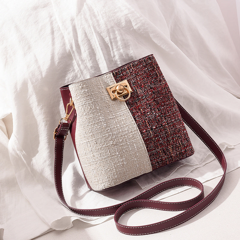 New Fashion Texture Bucket Bag - Foreign Gas Large Capacity Single