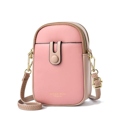 Fredecong Women's PU Leather Cell Phone Crossbody Bag - Compact Shoulder Purse