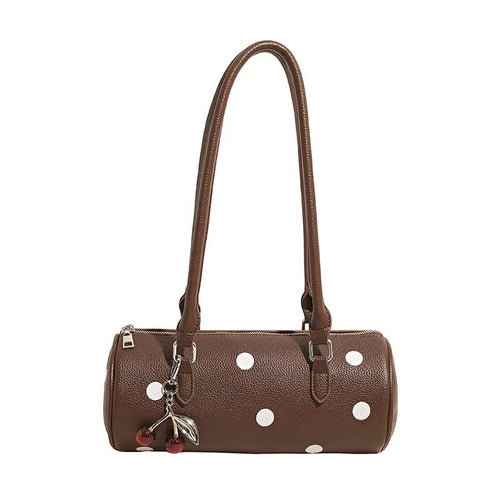 Cylindrical Women's Bag with Pendant
