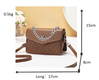 Soft Blush Quilted Mini Bag - Retro Style Casual Handbag Waterproof