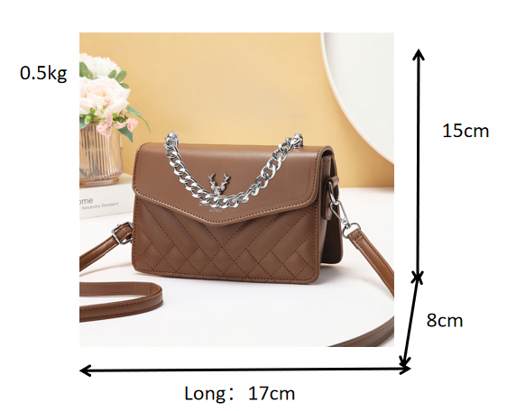 Soft Blush Quilted Mini Bag - Retro Style Casual Handbag Waterproof