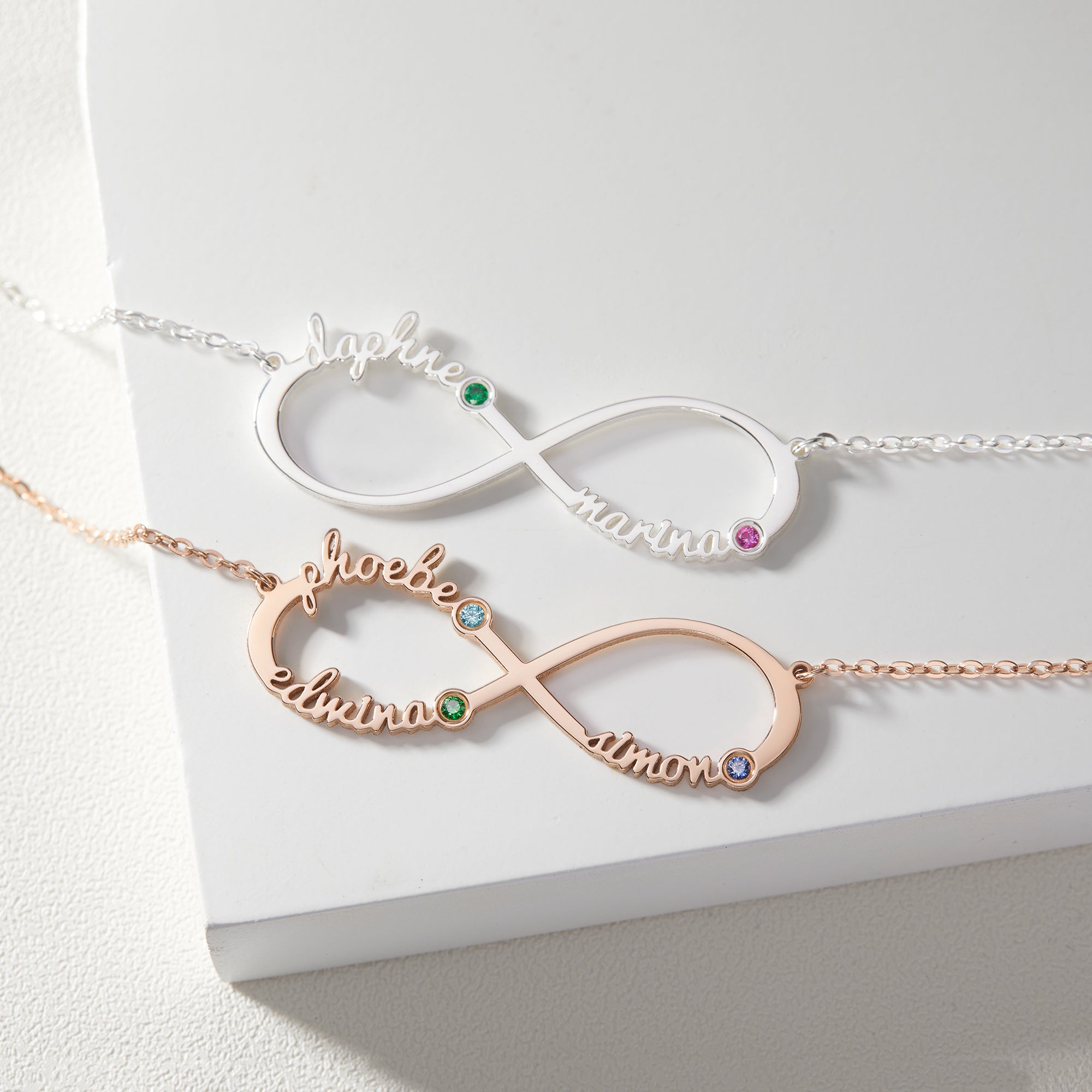 Personalized Infinity Necklace, Mother Necklace with Kids Names