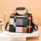 Checkered Design Women's Bag - Satchel Portable Shoulder Crossbody