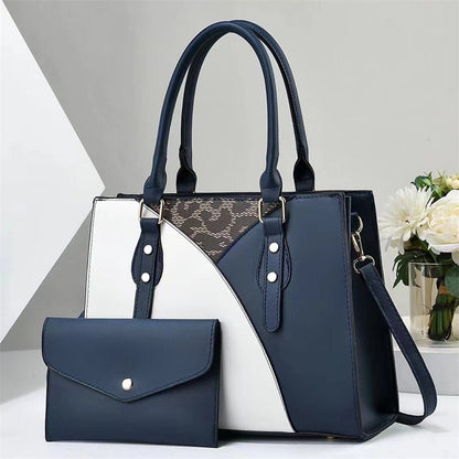 Fredecong Women's 2-Piece PU Leather Handbag Set - Tote Bag with Matching Clutch