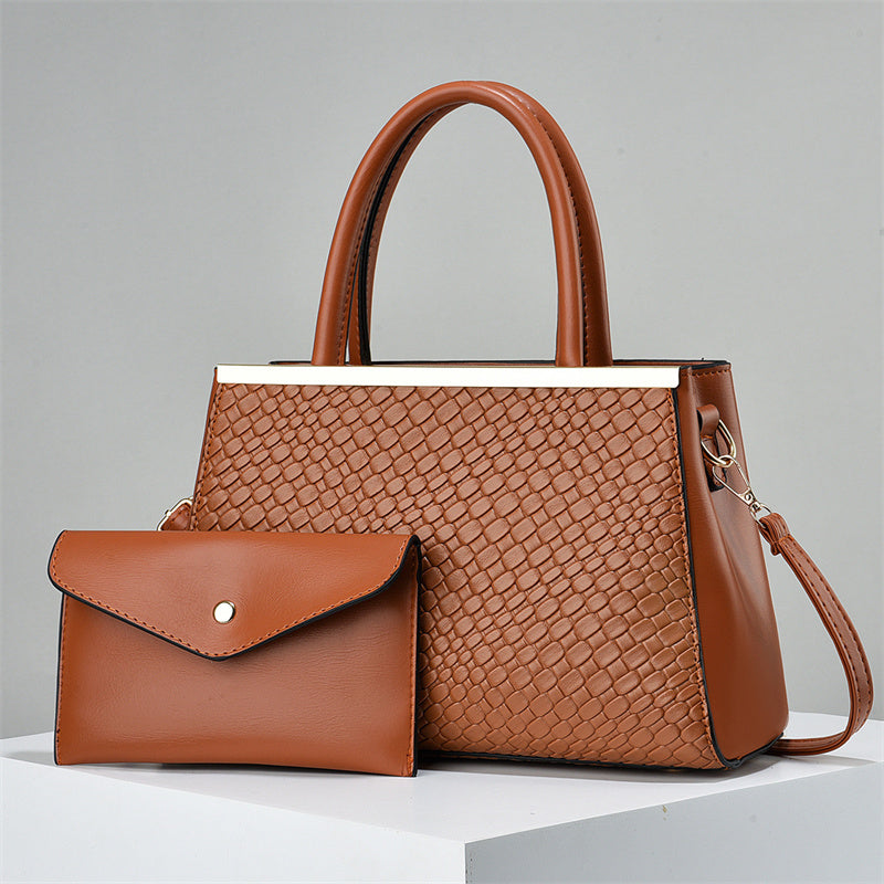 2 in 1 Bold Luxe Structured Handbag - Women's Fashion PU Handbag