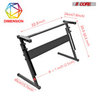 5Core Keyboard Stand Adjustable z Style Piano Riser BLACK + Keyboard