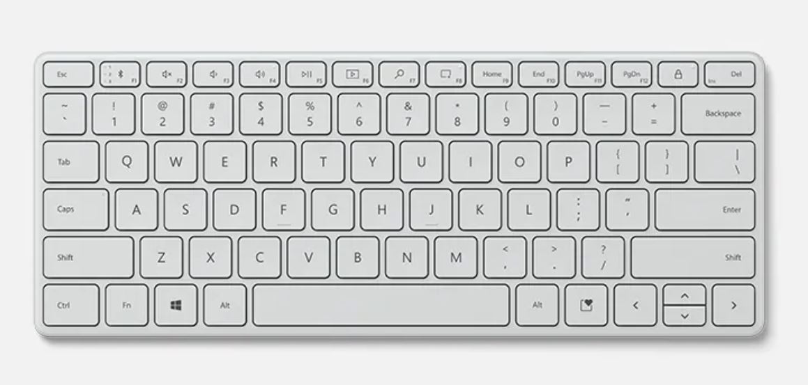 MICROSOFT Bluetooth Compact Keyboard Bluetooth English Glacier