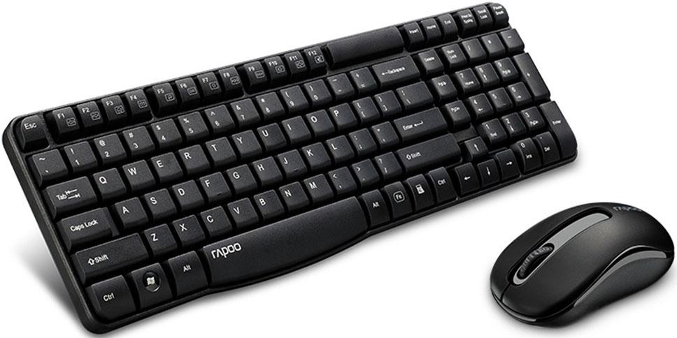 RAPOO X1800S 2.4GHz Wireless Optical Keyboard Mouse Combo Black -