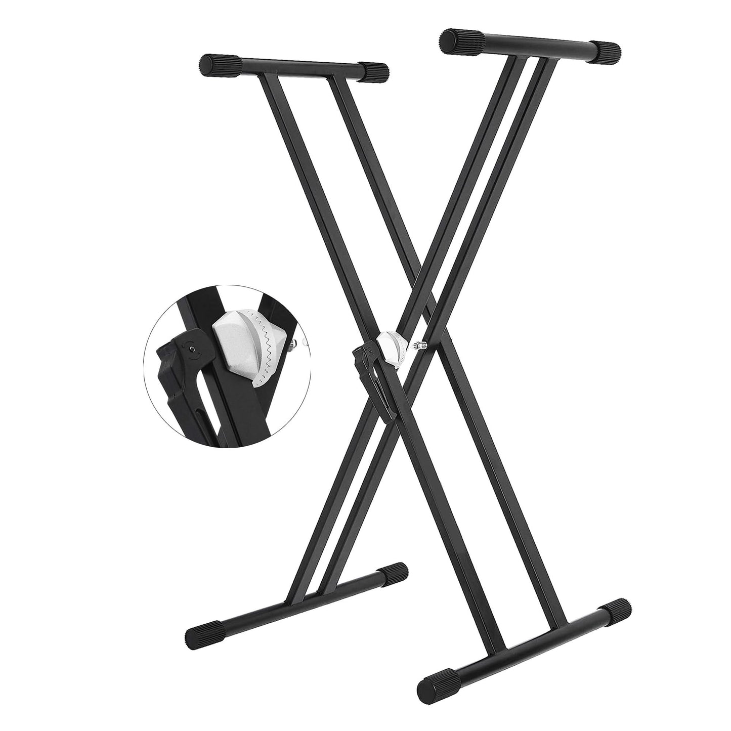 5Core Keyboard Stand Double X Style Adjustable Piano Riser For 49 To