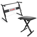 5Core Keyboard Stand Adjustable z Style Piano Riser BLACK + Keyboard