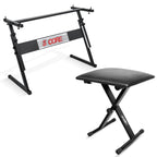 5Core Keyboard Stand Adjustable z Style Piano Riser BLACK + Keyboard