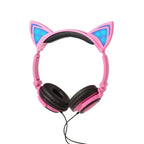 Cat Ear Shape Headphone with Glowing Lights for Children