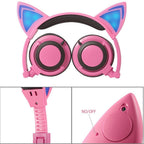 Cat Ear Shape Headphone with Glowing Lights for Children