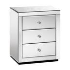 Artiss Mirrored Bedside Table Drawers Furniture Mirror Glass Presia