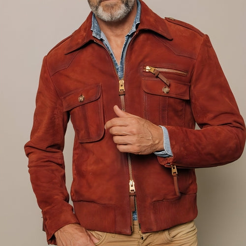 1.A Slim Fit Solid Color Fashion Jacket For Men