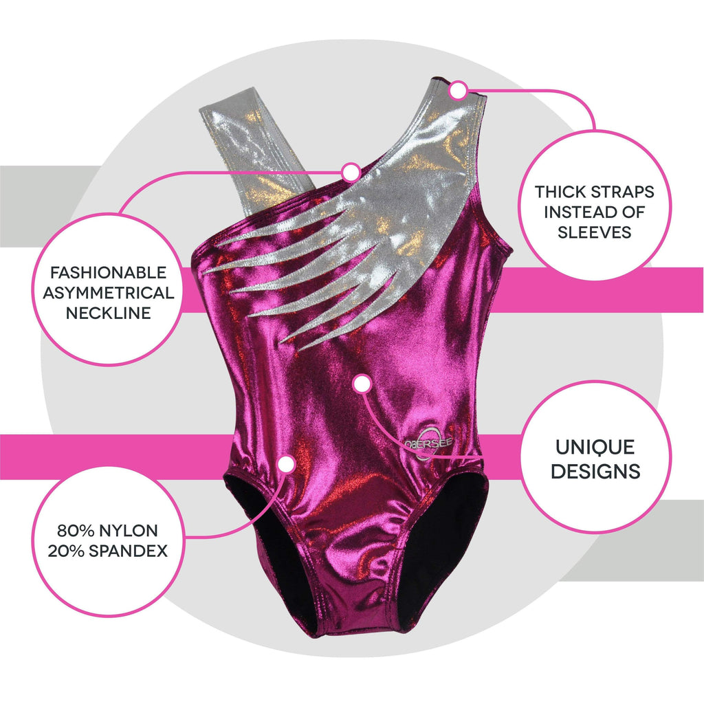 O3GL036 Obersee Girls Gymnastics Leotard One-Piece Athletic Activewear
