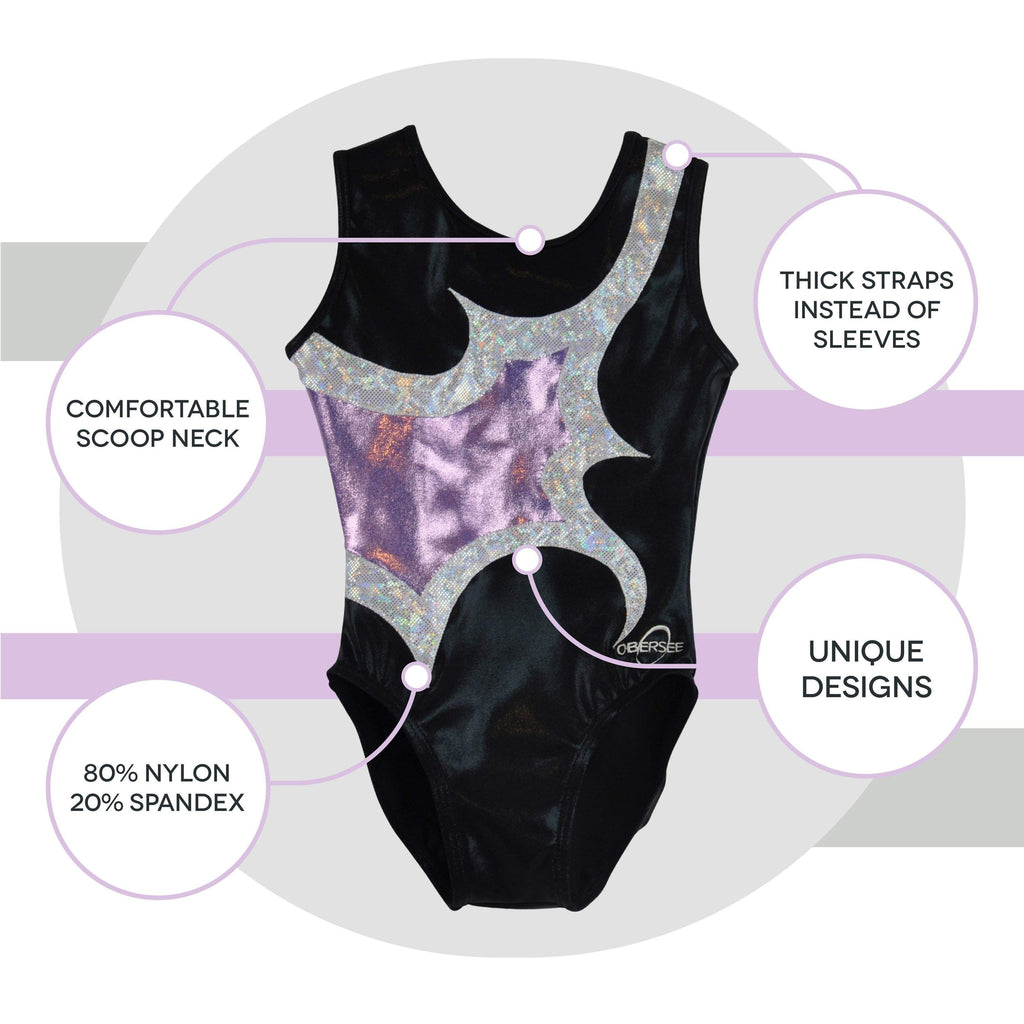 O3GL065 Obersee Girls Gymnastics Leotard One-Piece Athletic Activewear