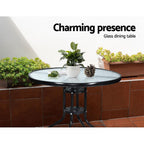 Gardeon 3PC Bistro Set Outdoor Furniture Rattan Table Chairs Cushion