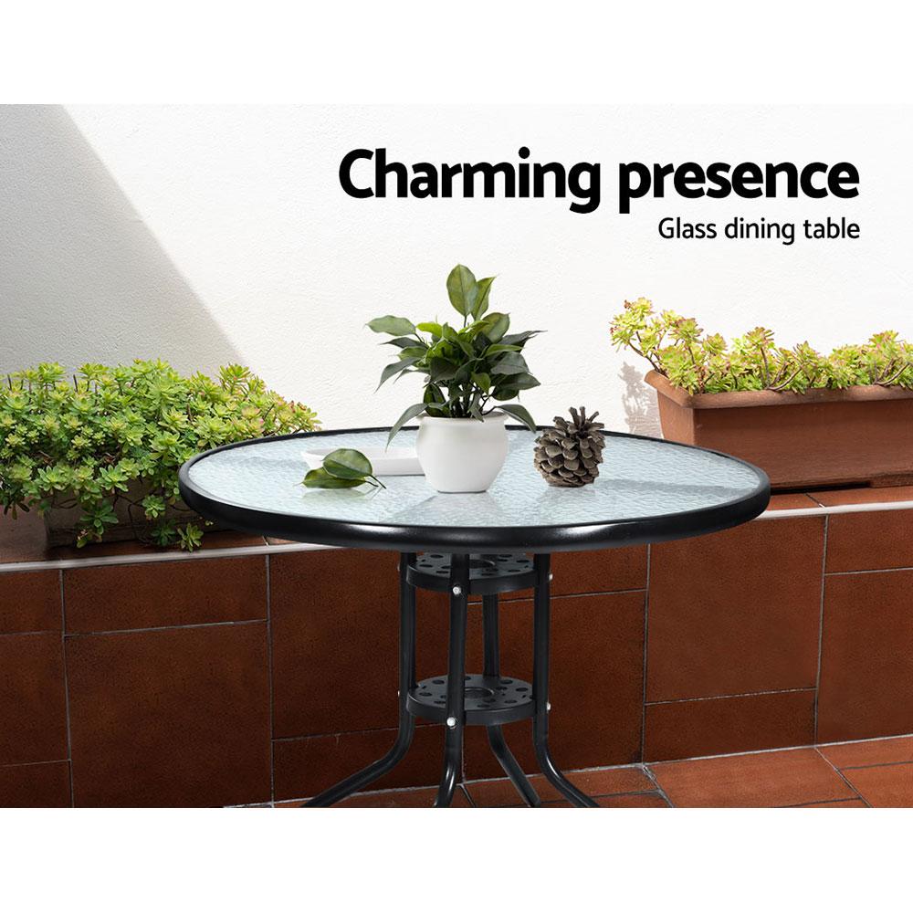 Gardeon 3PC Bistro Set Outdoor Furniture Rattan Table Chairs Cushion
