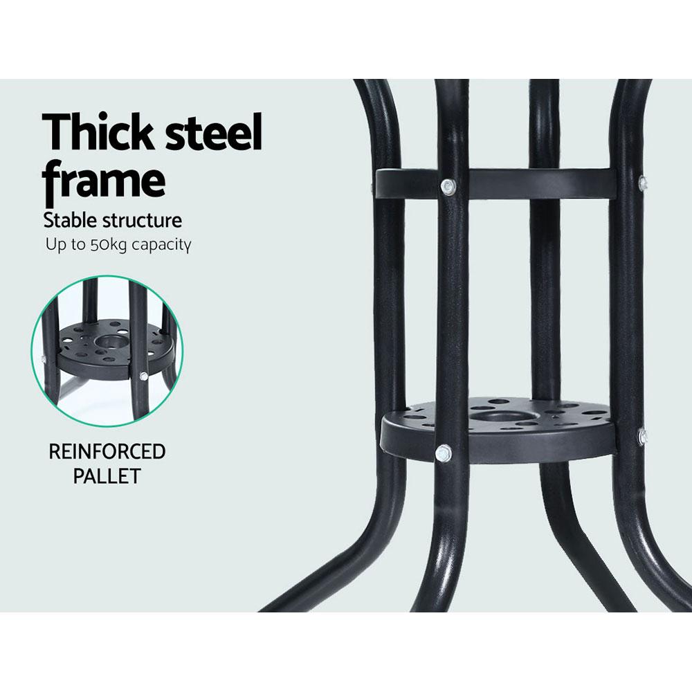 Gardeon 3PC Bistro Set Outdoor Furniture Rattan Table Chairs Cushion