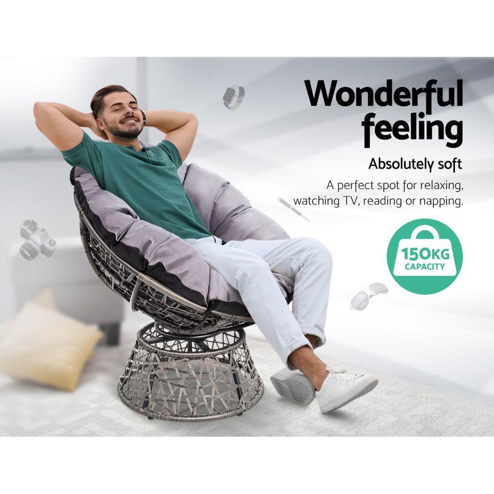 Gardeon Outdoor Chairs Outdoor Furniture Papasan Chair Wicker Patio