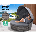 Gardeon Sun Lounge Setting Wicker Lounger Day Bed Outdoor Furniture