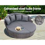 Gardeon Sun Lounge Setting Wicker Lounger Day Bed Outdoor Furniture