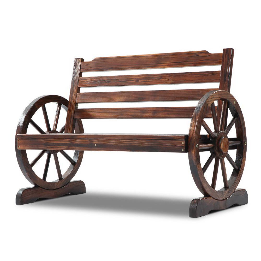 Gardeon Outdoor Garden Bench Wooden 2 Seat Wagon Chair Patio Furniture
