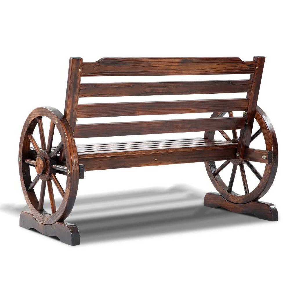 Gardeon Outdoor Garden Bench Wooden 2 Seat Wagon Chair Patio Furniture
