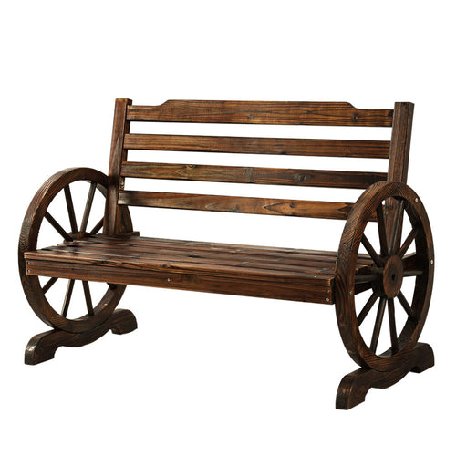 Gardeon Outdoor Garden Bench Wooden 2 Seat Wagon Chair Patio Furniture