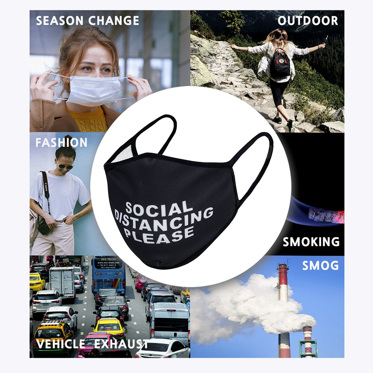 Social Distance 3-Layered Face Cover-PM0200
