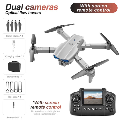 New E88 E99 Drone Remote Control with Screen Dual Camera Optical Flow