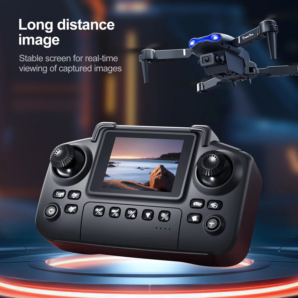 New E88 E99 Drone Remote Control with Screen Dual Camera Optical Flow
