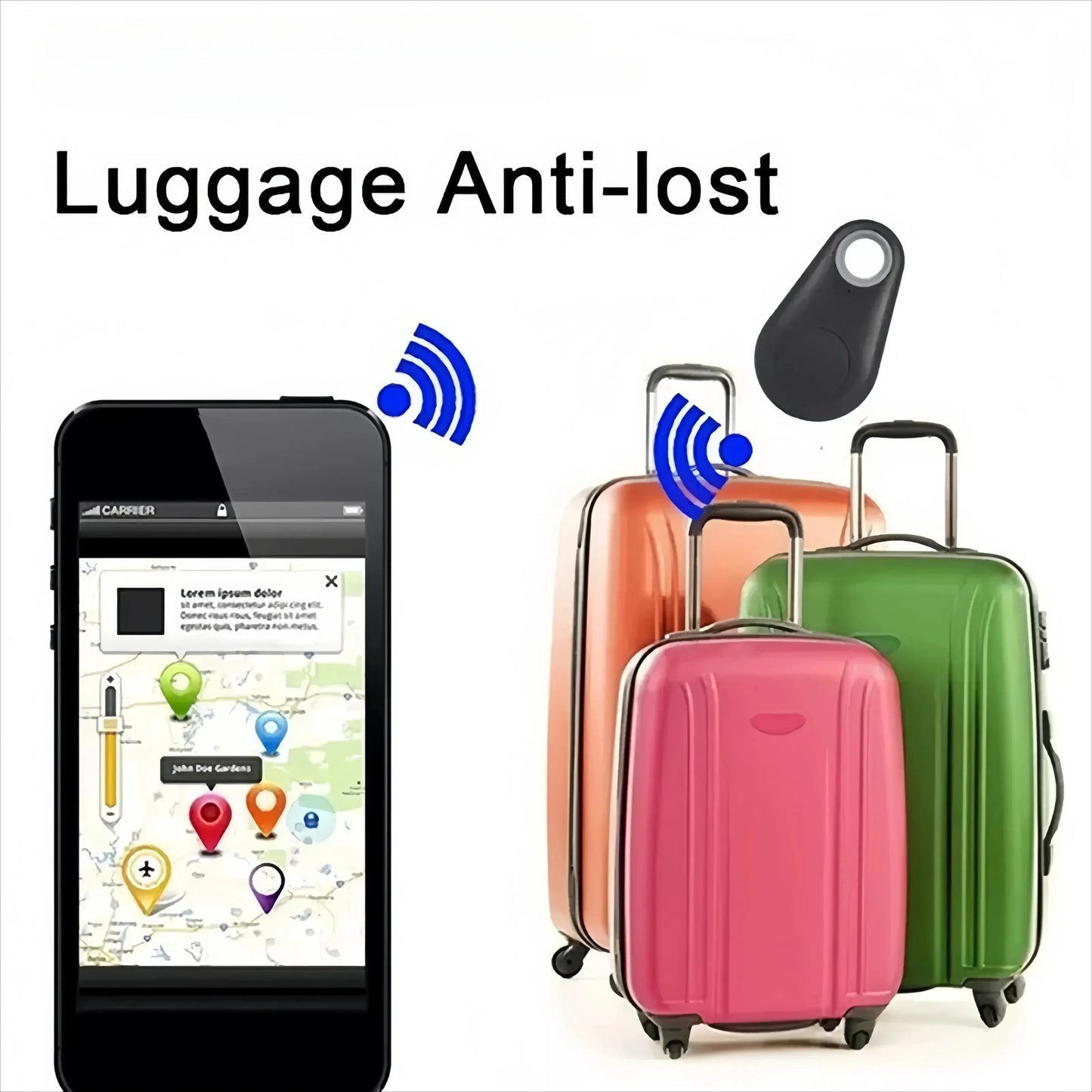 Mini GPS Pet Tracker Wallet Anti-Lost Device with Two-Way Positioning