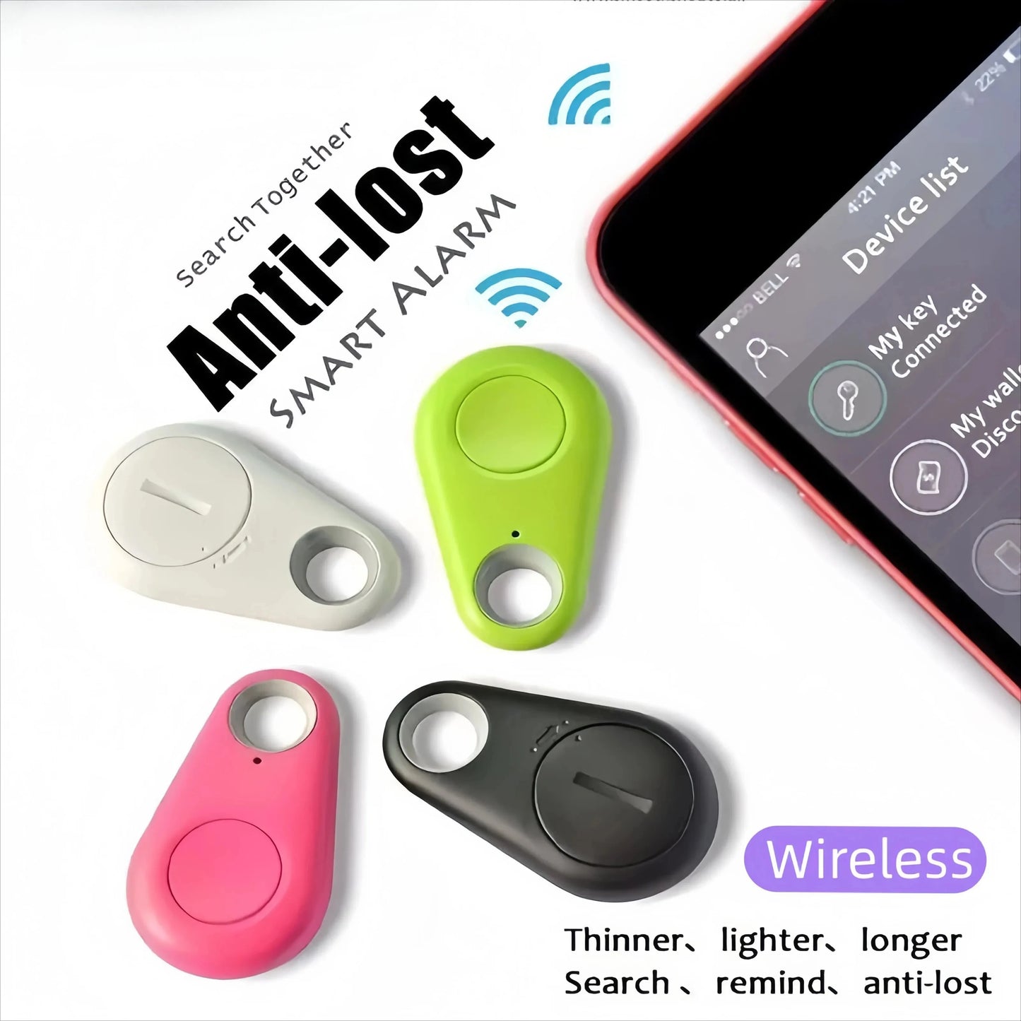 Mini GPS Pet Tracker Wallet Anti-Lost Device with Two-Way Positioning