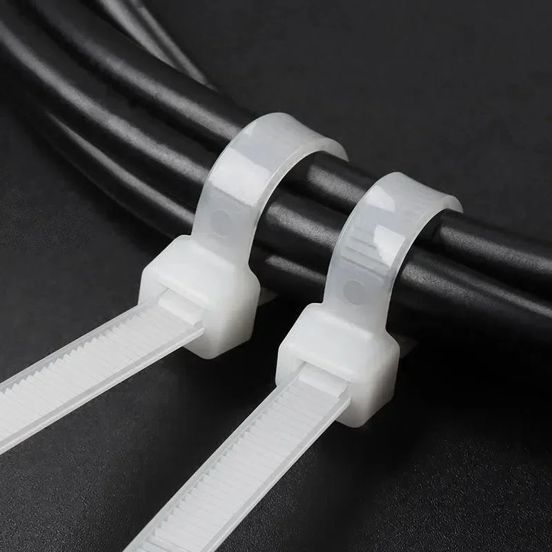 1000/100Pcs Nylon Cable Ties Self-locking Cord Ties Straps Adjustable