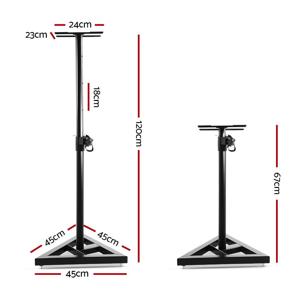 Alpha Speaker Stand 67-120cm Adjustable Height Surround Sound Studio