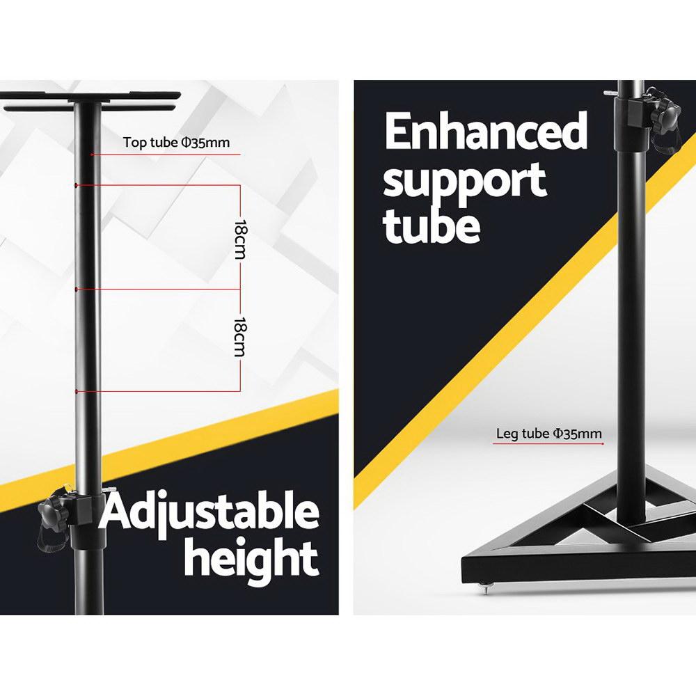 Alpha Speaker Stand 67-120cm Adjustable Height Surround Sound Studio