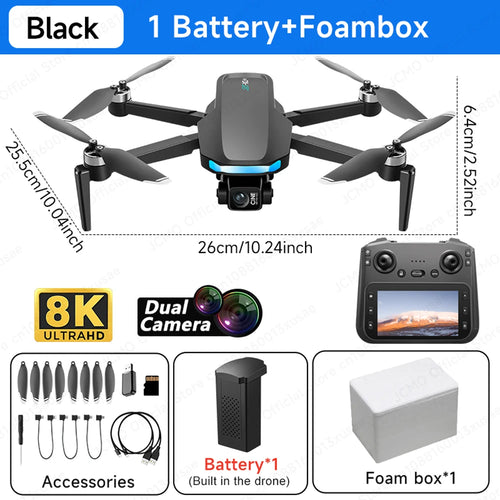 JCMO S-X1 3-Axis Gimbal Camera Drone 8K 50fps Professional Dual Camera