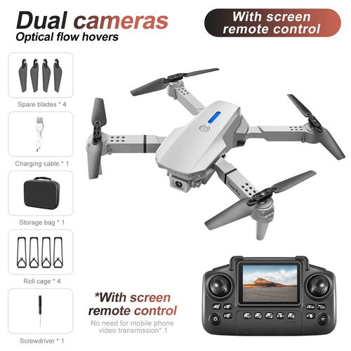 New E88 E99 Drone Remote Control with Screen Dual Camera Optical Flow