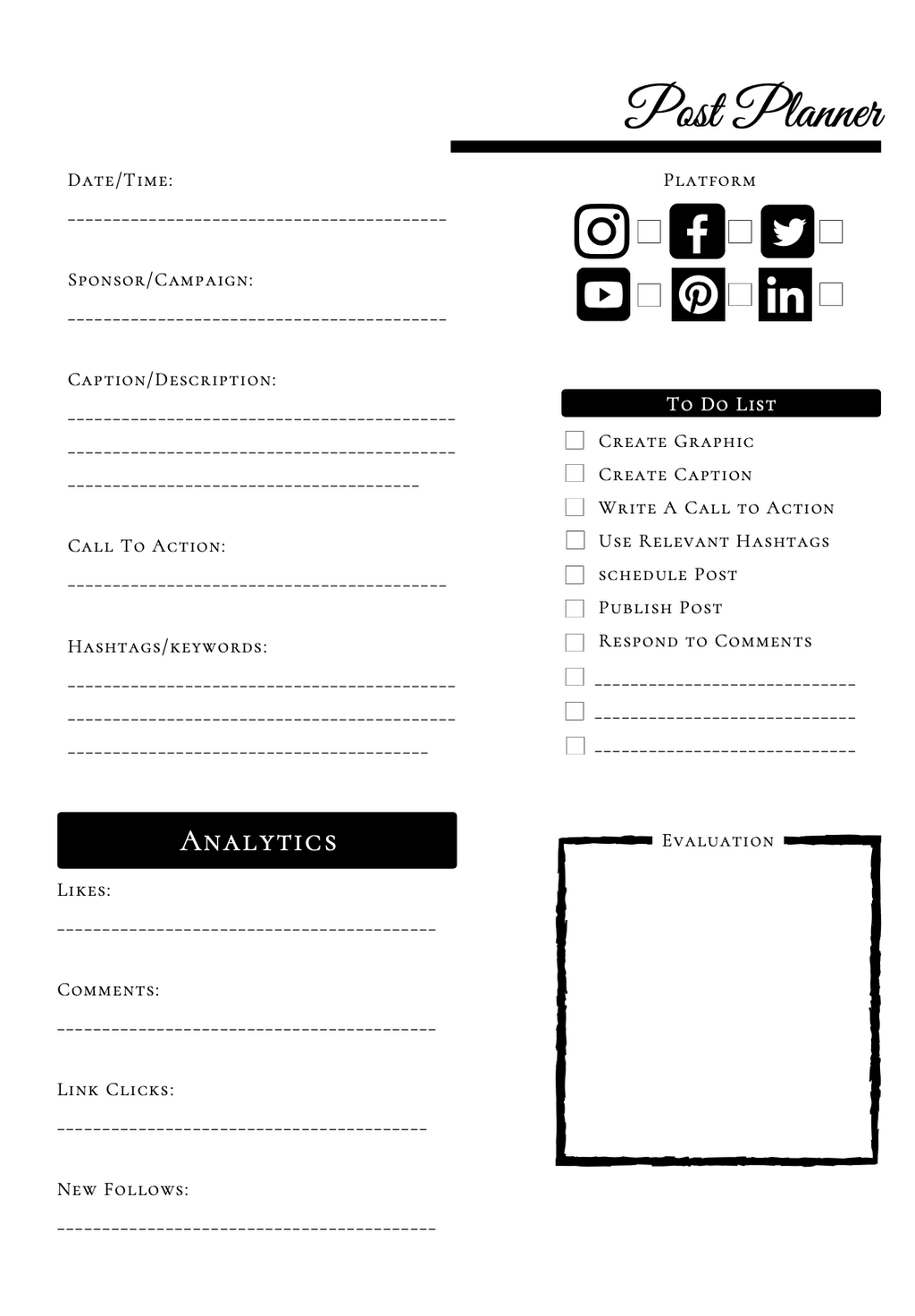 Social Media Planner