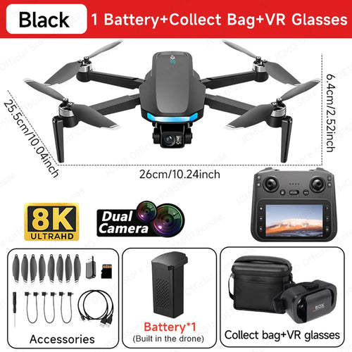 JCMO S-X1 3-Axis Gimbal Camera Drone 8K 50fps Professional Dual Camera