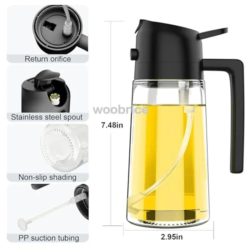 Olive Oil Spray Bottle for Oil Bottle Pouring for Cooking Oil Spices
