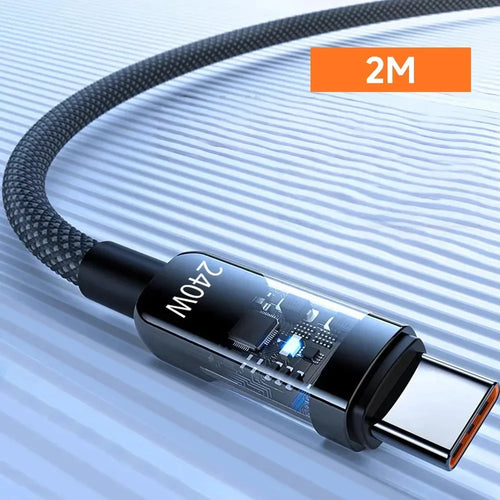 240W Nylon Braided USB-C PD Super Fast Charging Cable