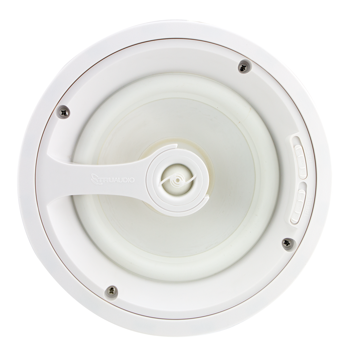 TRUAUDIO 2 way in-ceiling speaker, 8' white polypropylene woofer, 1'
