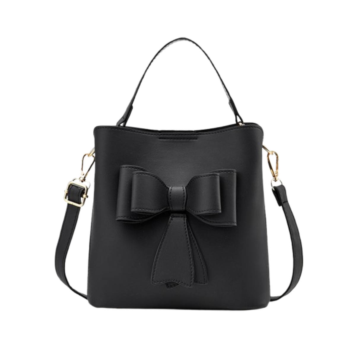 Fredecong Women's Classic Bucket Bow Crossbody Bag - PU Leather Shoulder Purse