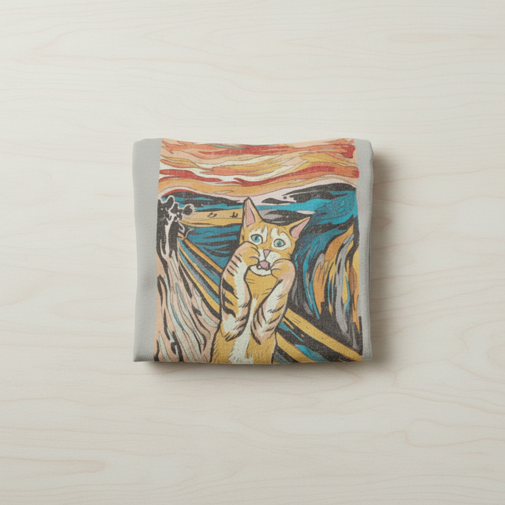 The Scream parody cat t-shirt